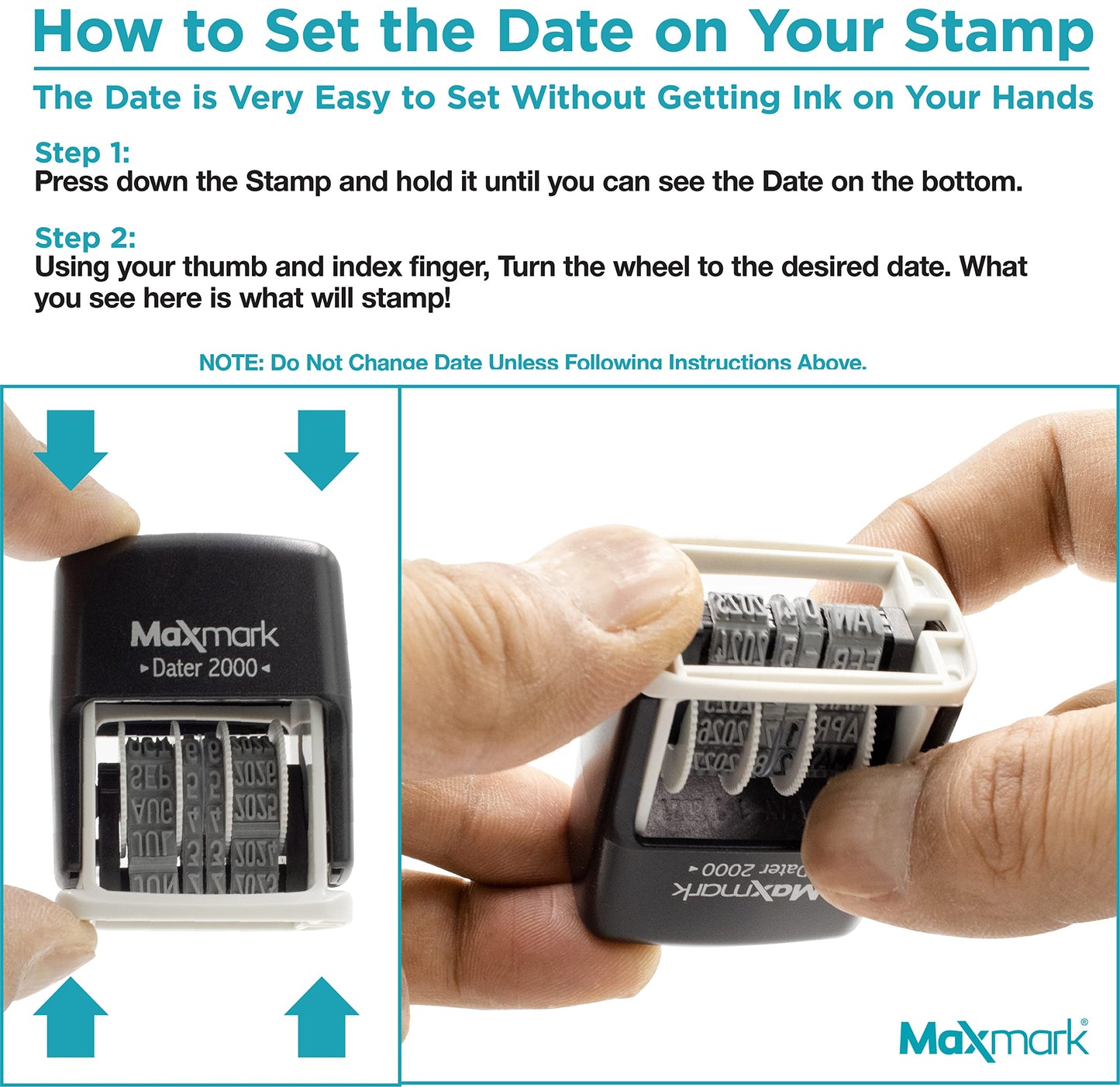 MaxMark 2000 Dater Self Inking Date Stamp - Black