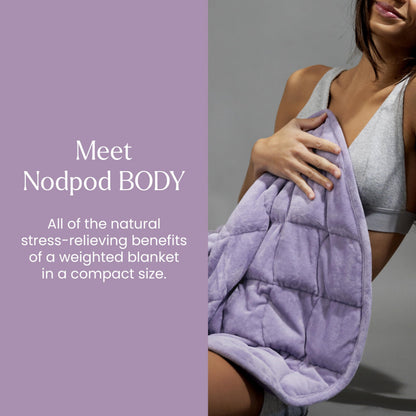nodpod Body 6.5lb Compact Weighted Blanket I Perfect for Relaxation, Lounging, Napping, Sleeping & Travel I Glass Bead Filled, Machine Washable I Wisteria I (29" x 24")