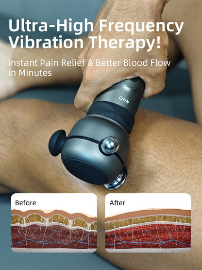 NHO Massage Gun, Therapy Massager for Neck,Back,Hand,Arm and Foot Pain Relieve, Neck Massager, Release Gun, Deep Tissue Percussive Massager, Handheld Massage Gun,Targets Muscle Origins,Grey