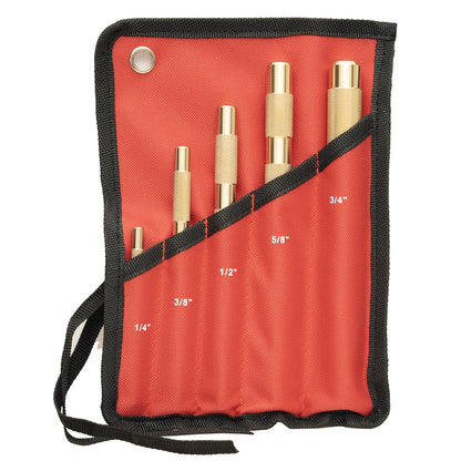 5-Piece Premium Brass Punch Set - Heavy-Duty Non-Marring Repair Tool Kit (1/4", 3/8", 1/2", 5/8", and 3/4") Replacement for 67003-MAI 045256670034 | Automotive, Industrial & DIY Use