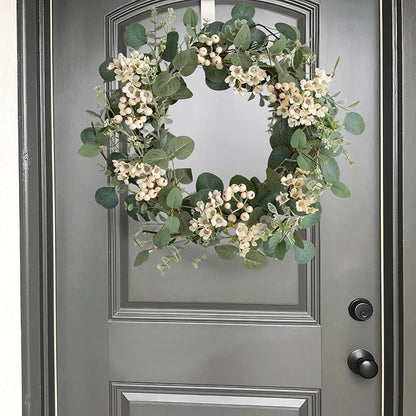 Sullivans 20 Inch Eucalyptus and Waxflower Wreath, Spring, Summer, and Everyday Artificial Wreath, Front Door Decor, Indoor & Outdoor Wreaths, Entryway and Porch Décor