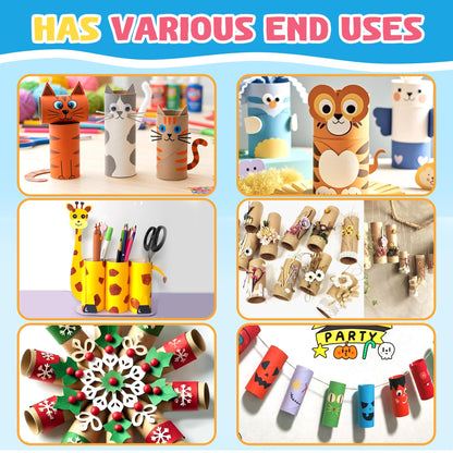 Rolliezs Cardboard Tubes for Crafts, 30 Pack Brown Paper Rolls – 1.77” x 3.94” Thin Empty Cardboard Craft Tubes for Kids, Classroom Projects, DIY Crafting & Paper Roll Crafts.