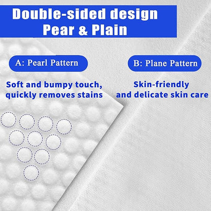 200 Count Disposable Face Towel, Dual-Textured Clean Wipes – Dry/Wet Use