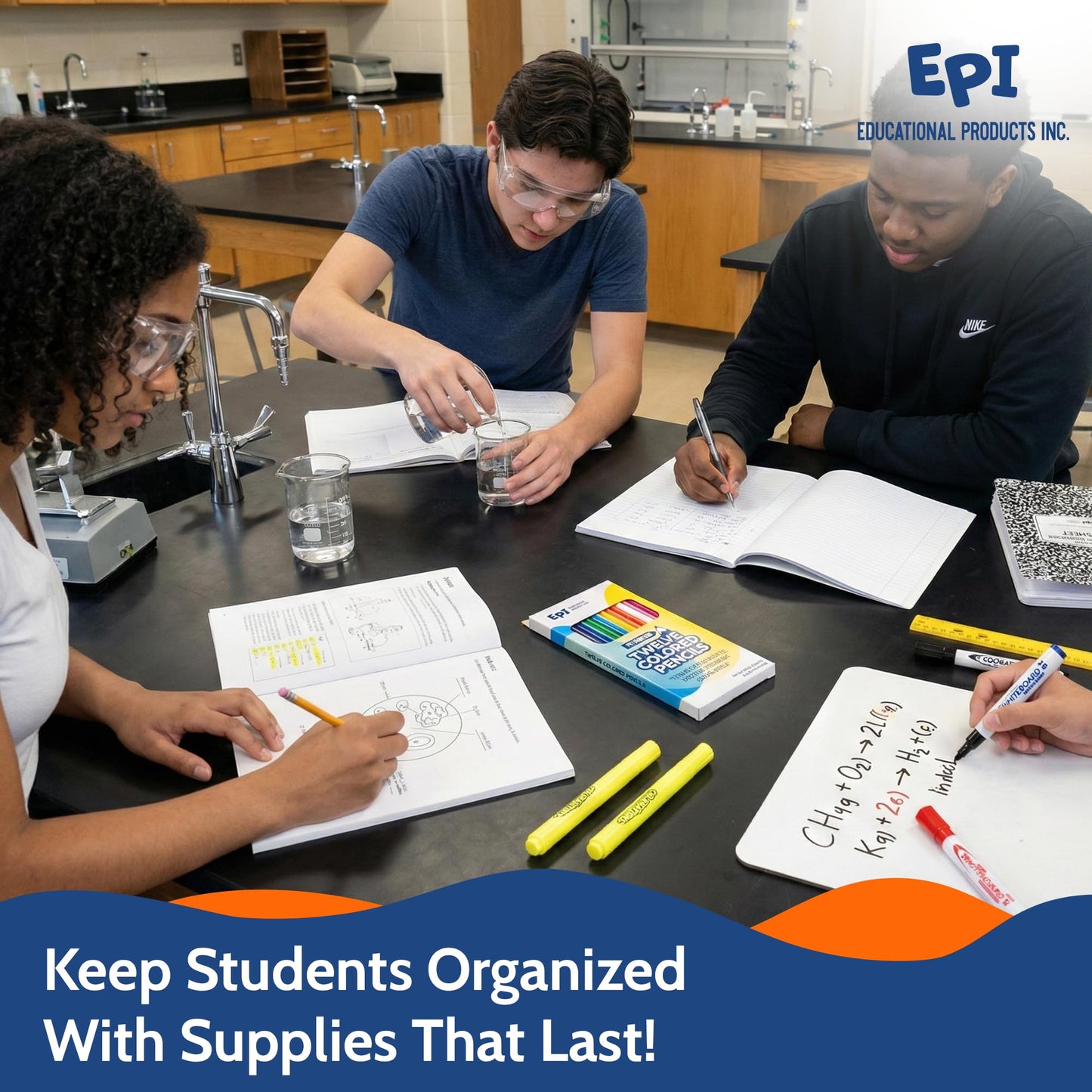 EPI Essentials Back to School Supplies for Kids 6th-12th Grade – 51 Items in Kit – Middle to High School Supply Packs – College-Ruled Bundle with Composition Notebooks – Suitable for Homeschooling