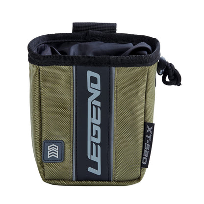 LEGEND XT520 Quick Release Pouch & Finger Tab Bag - Interior Divider for Better Organization & Storage of Release Aids - Attaches to Standard 2" Belt - Quick Drawstring Closure (Army Green)