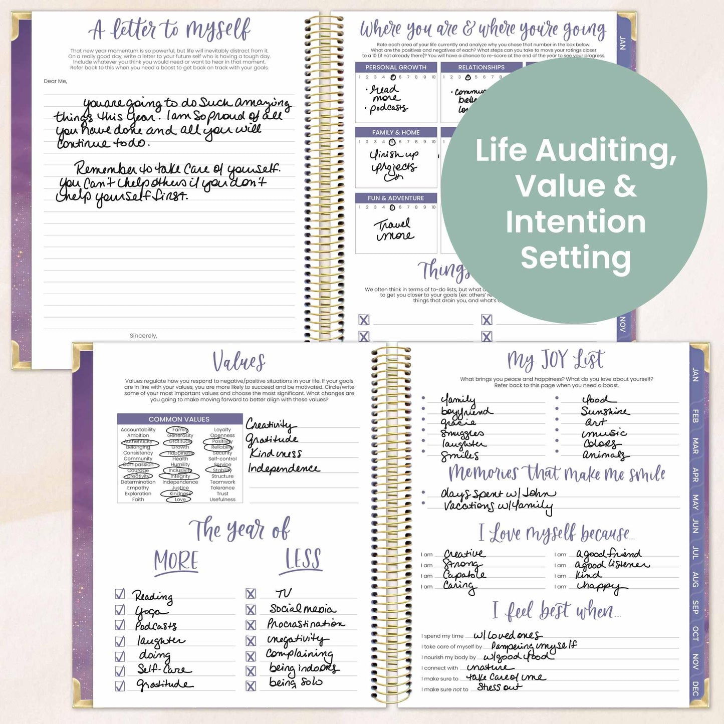 bloom daily planners 2026 Hardcover Calendar Year Goal & Vision Planner (January to December) - Monthly & Weekly Agenda Organizer - 7.5" x 9" - Good Things Are Coming