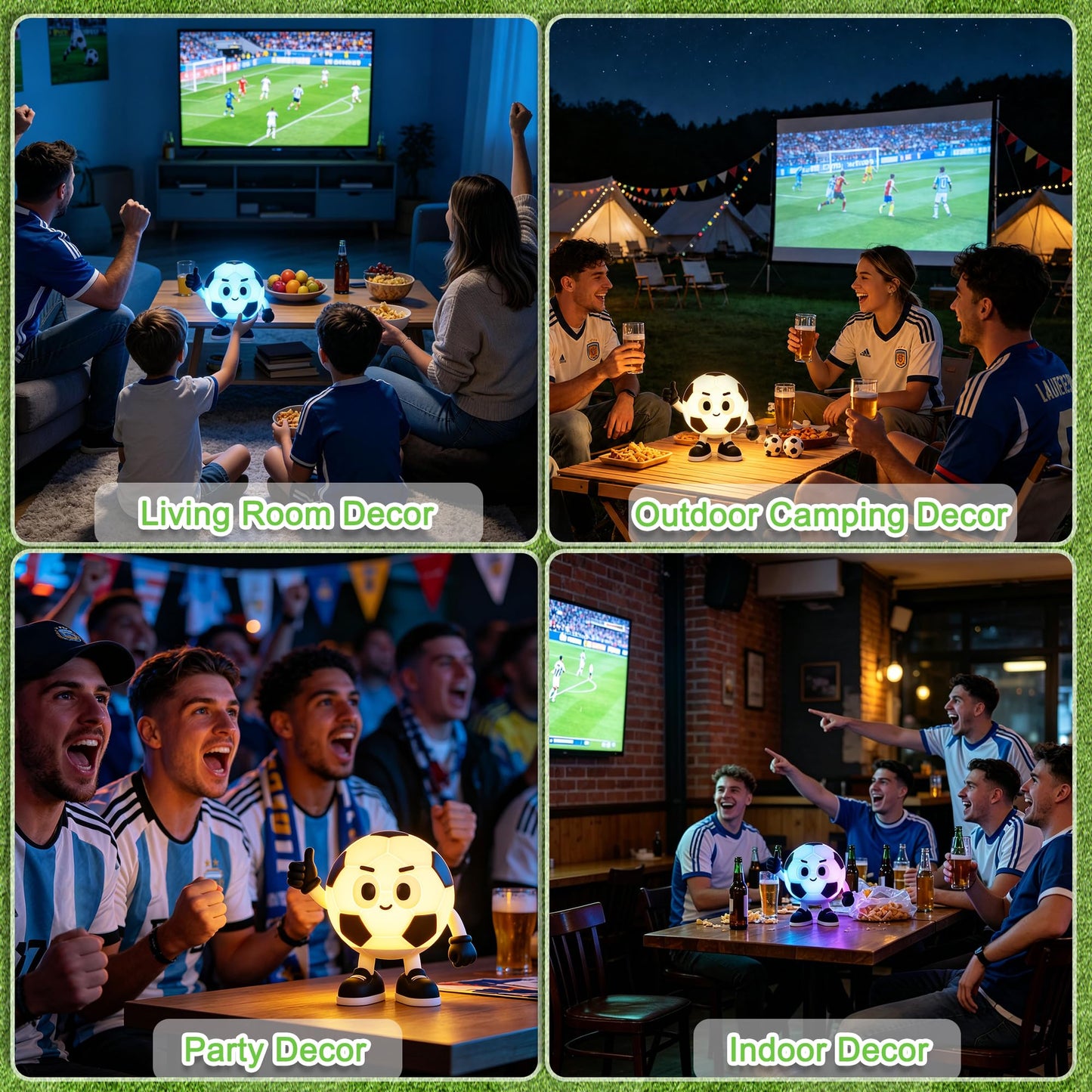 Okayera Soccer Night Light for Kids, Football Gifts for Teen Boy Man Sports Lover, Rechargeable Silicone Touch Light with Timer & Dimmable & Colar Change, Soft LED Lamp Nursery Bedroom Bedside Decor
