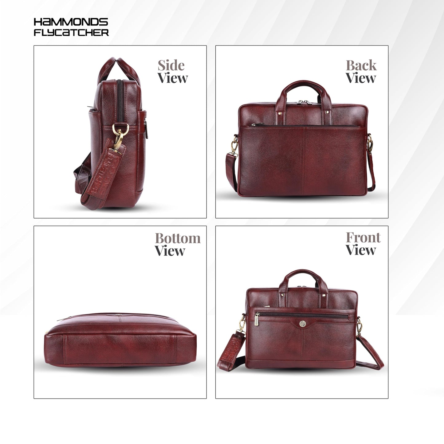 HAMMONDS FLYCATCHER Genuine Leather Executive Formal Office Bag, Shoulder Laptop Messenger Bag for Men, MacBook, Notebook Upto 16 Inch, Handbags with Shoulder Straps, Brown, LB138