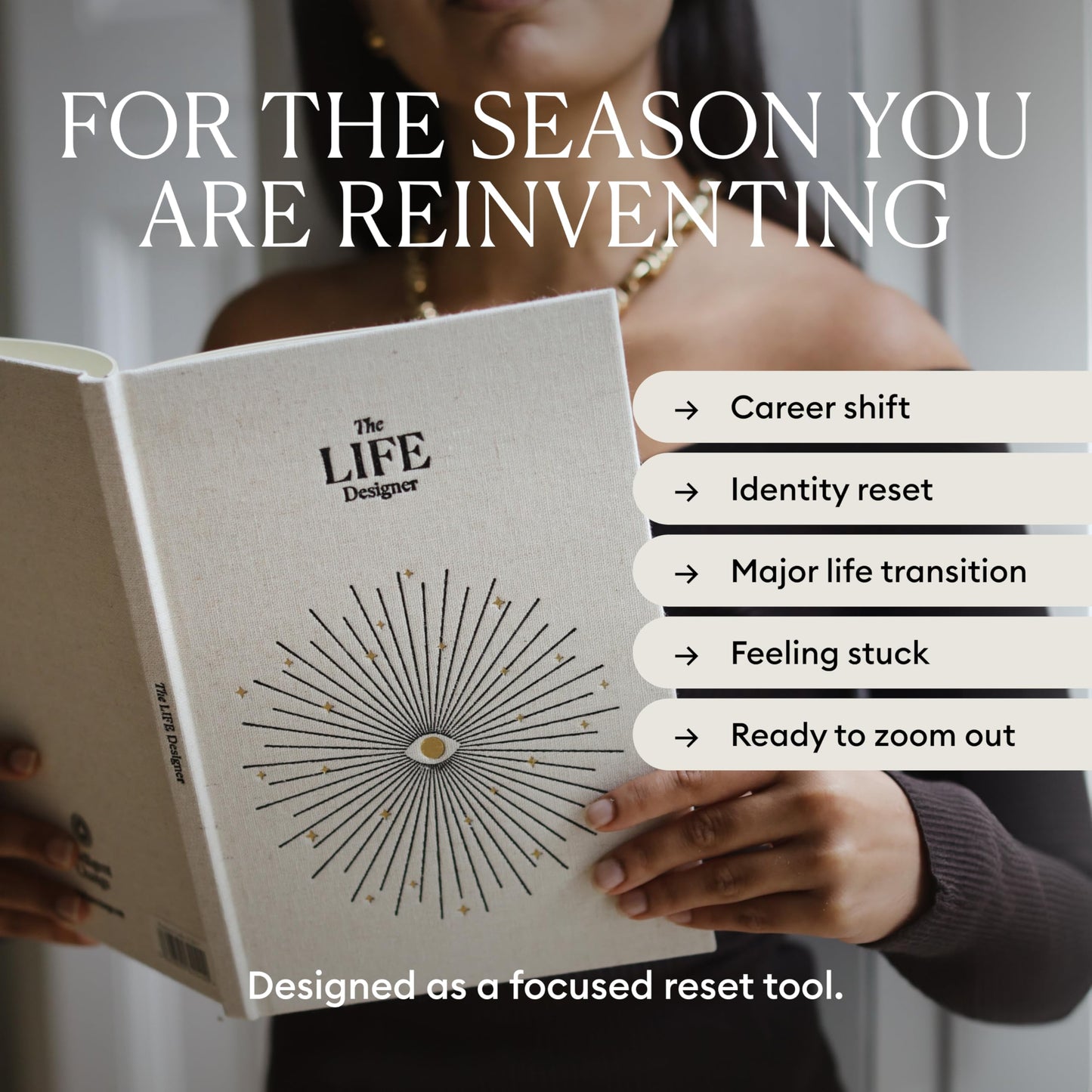 Intelligent Change Life Designer Journal – Guided Life Planner for Goal Setting & Self Reflection – Undated 10 Year Vision Book for Personal Growth & Mindfulness – Natural Cotton Hardcover