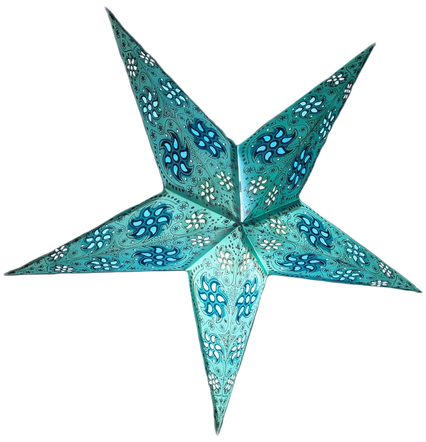 Yepsio Paper Star Lantern Lampshade, 24 inch, Hanging Decorations for Christmas, Wedding, Home, Party (Turquoise)