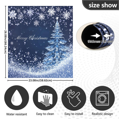 Merry Christmas Tree Blue Dishwasher Stickers Magnetic Cover Winter Snowflake Snow Xmas Kitchen Fridge Magnet Covers Decals Home Decorations Vinyl Sticker Reusable 23W x 26H inches