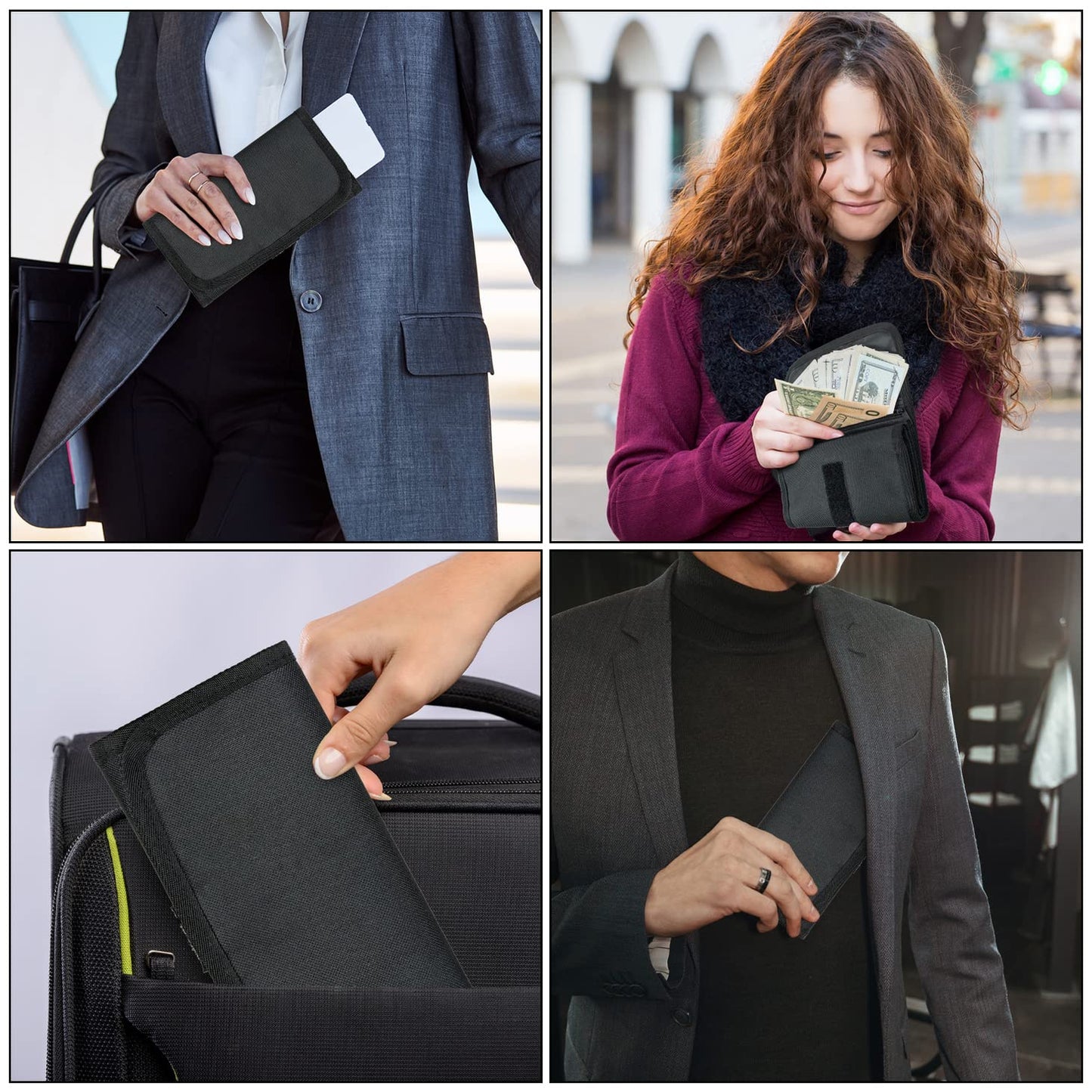 VOCHIC Money Wallet, Money Organizer for Cash with 6 Pocket Multipack Money Pouch, Cash Bill Organizer, Money Bag Small Travel Money Holder for Budgeting, Receipt and Tips