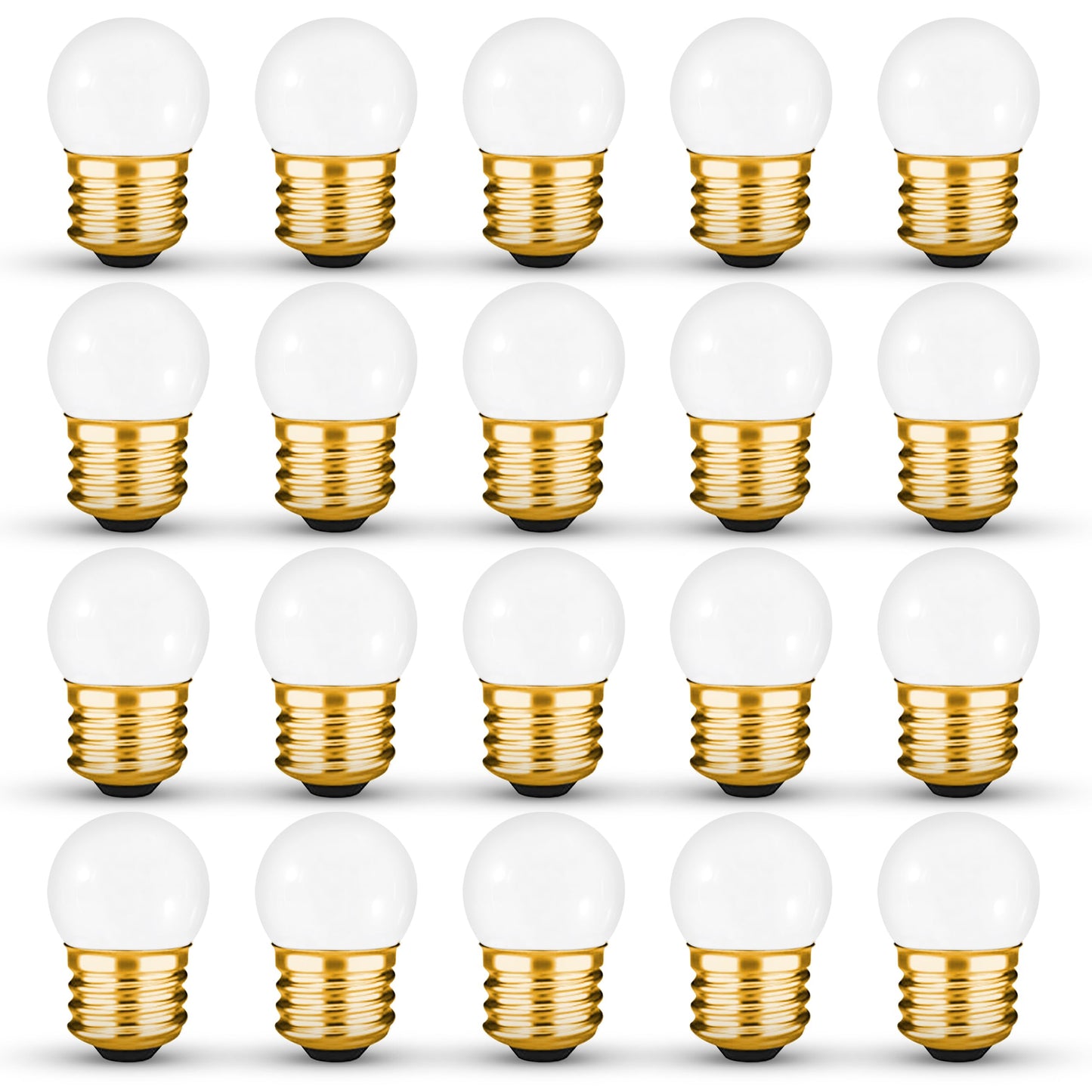 OHBULBS S11 Indicator Incandescent Ceramic White Night Bulb with E26 Base, 7.5W White Light with 40 Lumen Brightness, Perfect for Home Decor, Pack of 20