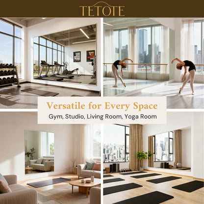 TETOTE Home Gym Mirror for Wall 56" x 16" - 2PCS Large Frameless Tempered Glass Workout Exercise Fitness Mirror for Home Gym, Garage, Dance Studio, Yoga, Bedroom, Living Room