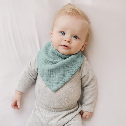 Konssy 8-Pack Muslin Baby Bibs, Absorbent Bandana Drool, 100% Cotton Unisex Baby Bibs for Teething and Drooling