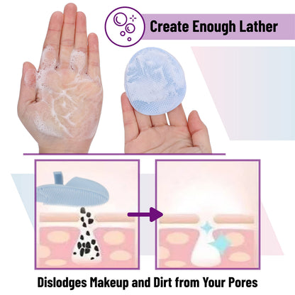 Slick- Silicone Facial Cleansing Brush, 4 Pack, Silicone Face Scrubber Exfoliator