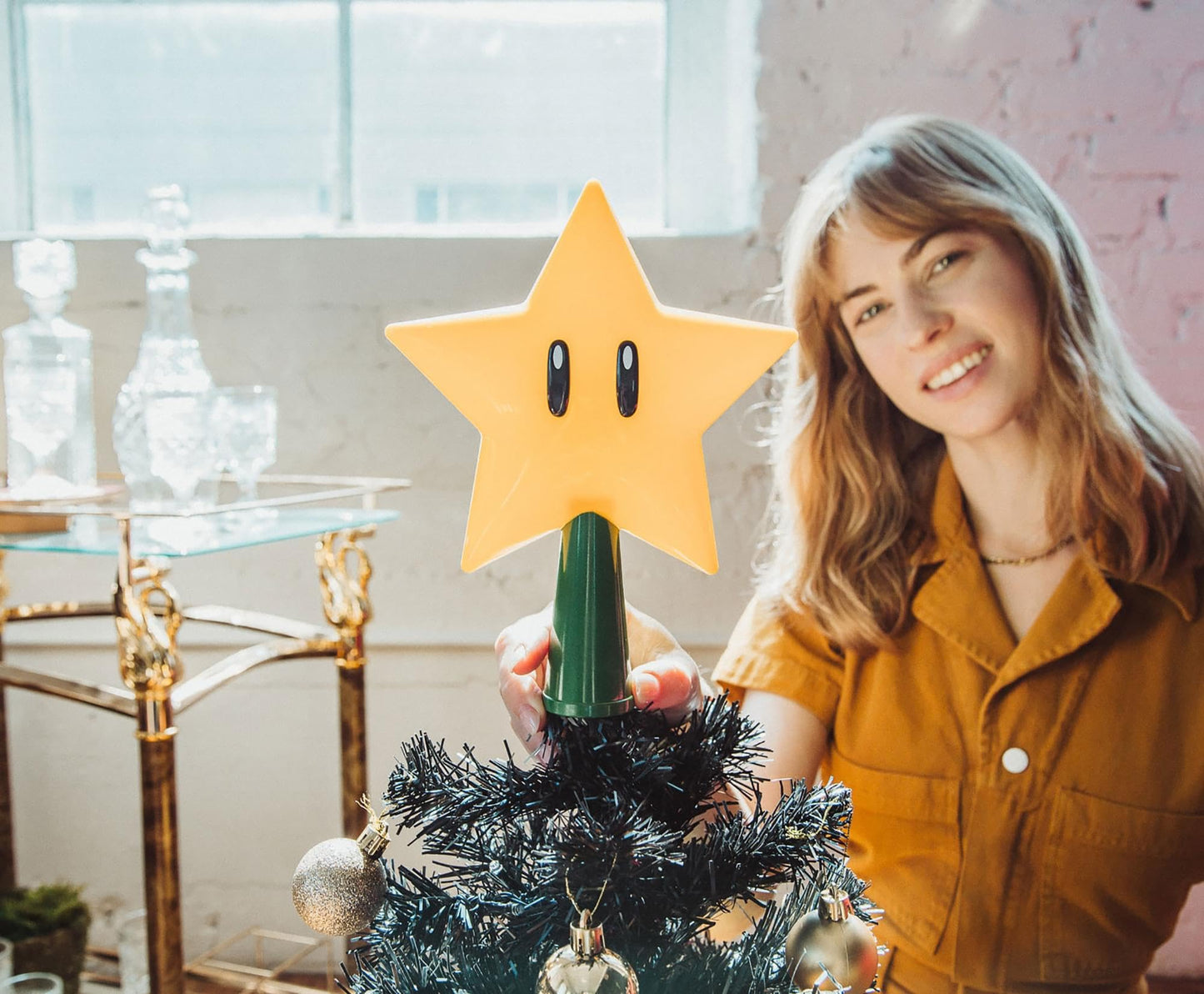 Tree Topper Mario Super Star Gen 2 Plug in Light Up Christmas
