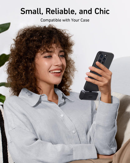 Anker iPhone 16 Portable Charger, Nano Power Bank with Built-in USB C Connector, 5,000mAh Portable Charger 22.5W, for iPhone 16/15 Series, Samsung S22/23 Series, iPad Pro/Air, AirPods, and More