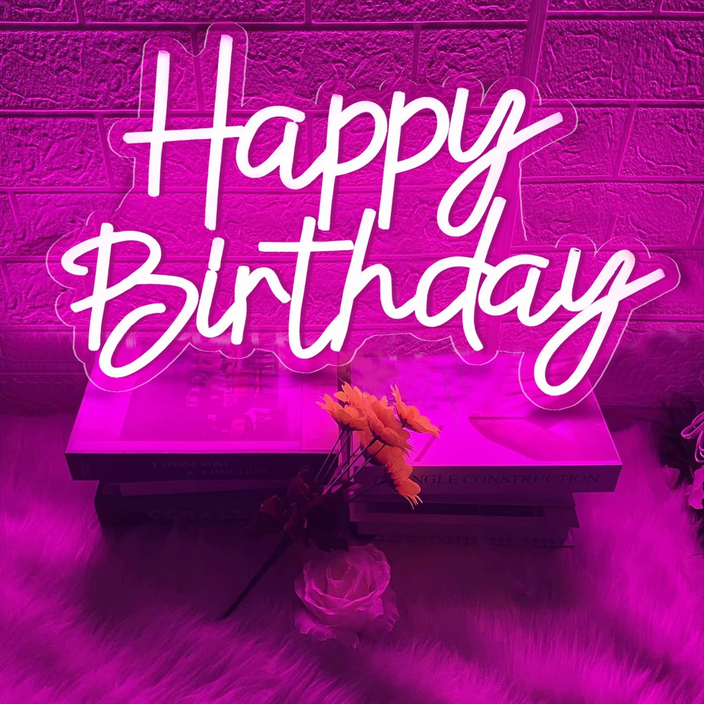 Happy Birthday Neon LED Night Light Can Be Used For Birthday, Wedding, Anniversary, Christmas, Home Decoration Party Backdrop Light, Best Gift For Family Friends Children