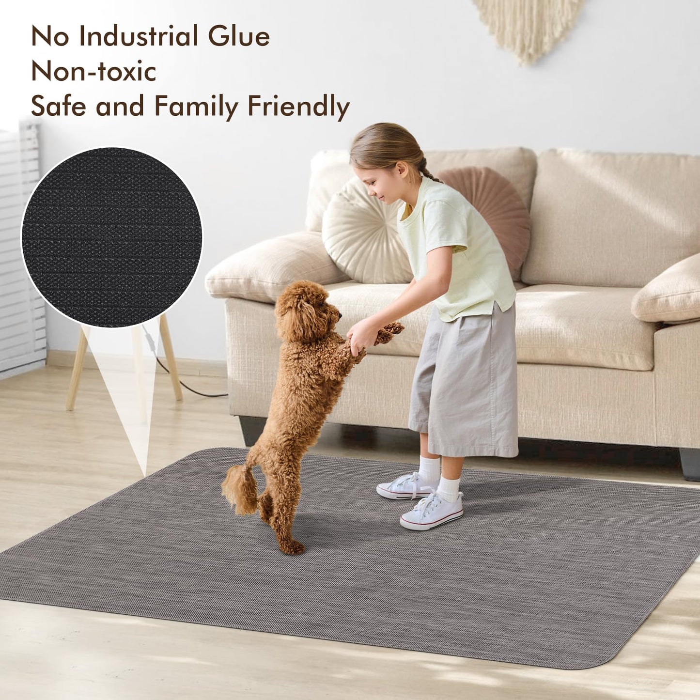 Blvornl Office Chair Mat for Hardwood Floor, 36" x 48" Desk Computer Chair Mat for Hard Wood and Tile Floor, Large Anti-Slip Hard Floor Protector Rolling Chair Mat, PVC Mat Desk Rug for Office Home