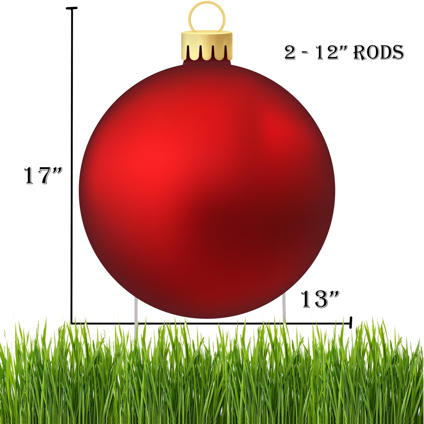 Rogue River Tactical Christmas Classic Yard Sign for Home Decor and Lawn Decoration With Stakes Red Ornament