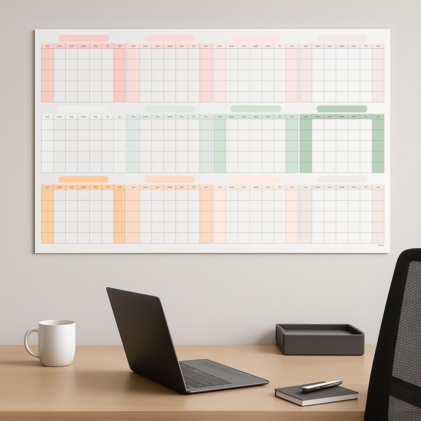 Dry Erase Wall Planner (27×39 in) – Double-Sided Reusable Yearly Planner with Undated Planning Board & 2026 Calendar Reference, Large Laminated Write & Wipe Wall Calendar for Home, Office, Classroom