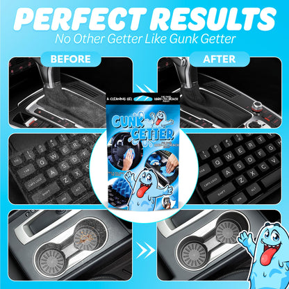 PeerBasics Gunk Getter, Cleaning Gel for Those Hard to Reach Places, Automotive Cup Holder Electronic Keyboard Office, Slime Gel Cleaner Dust Crumb Removal (Resealable Pouch, Blue, 3oz)