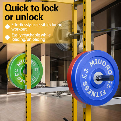 MIUONO Weight Plate Holder, Weight Plate Rack Storage for 2X2 Power Rack Attachments with 1” hole, Extended Version Hang More 2" Weight Plates (1 Pair)