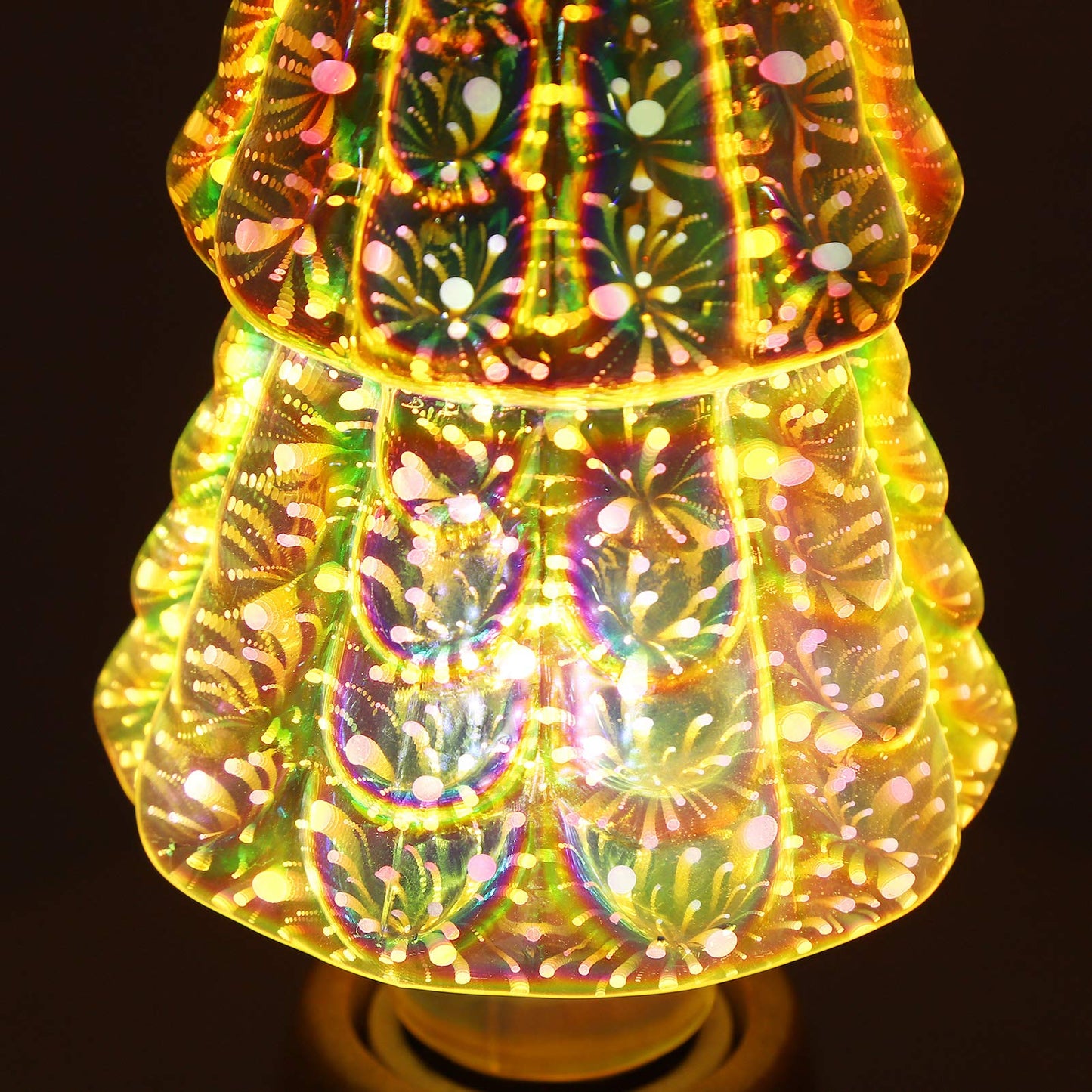 Aqur2020 3D Fireworks Effect LED Light Bulb, Christmas Tree Shape Lamp for Party Home Christmas Holiday Festival Decor