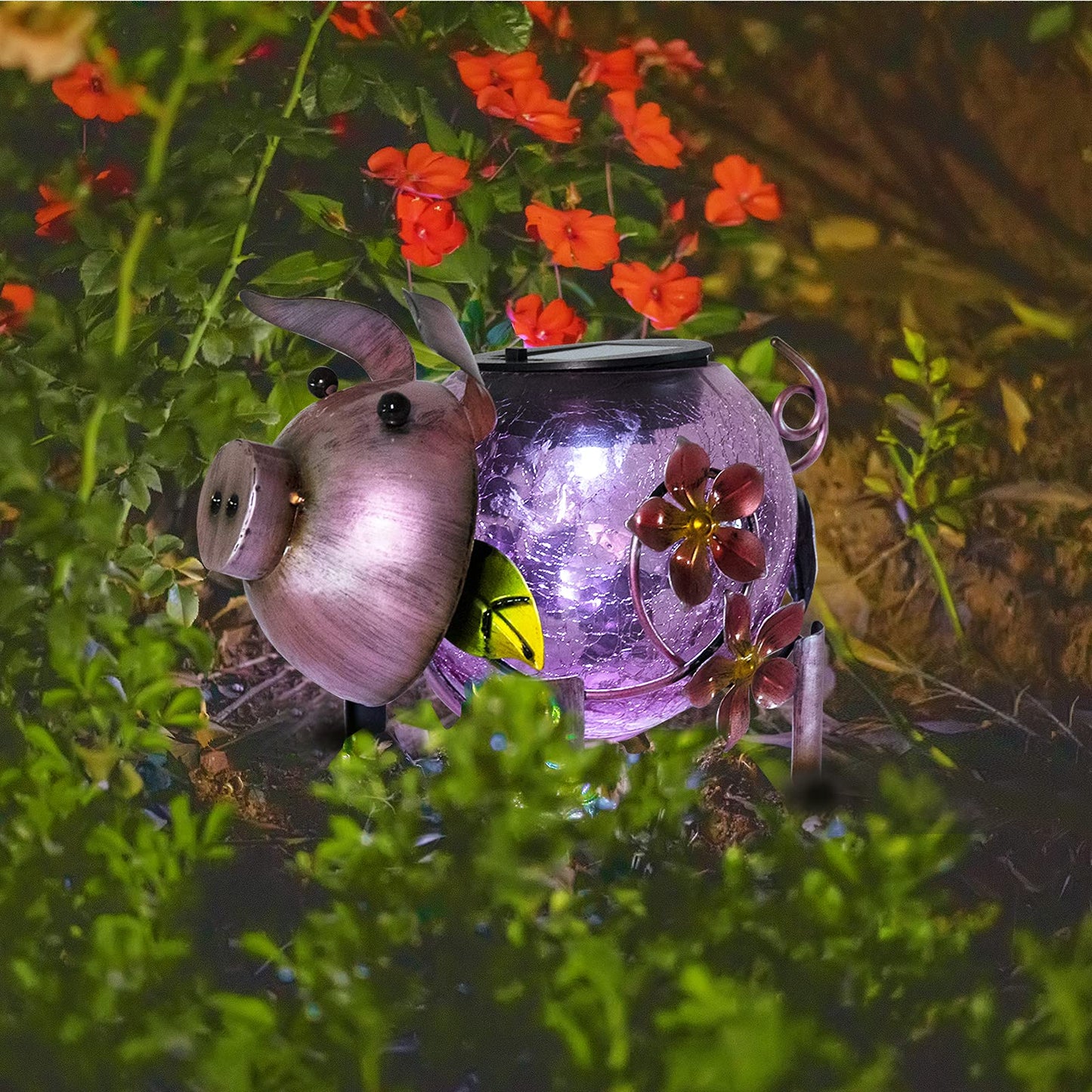 MUMTOP Solar Lantern - Outdoor Waterproof Lights, Pig Yard Decorations, Decorative Tabletop Ornaments for Garden Decor