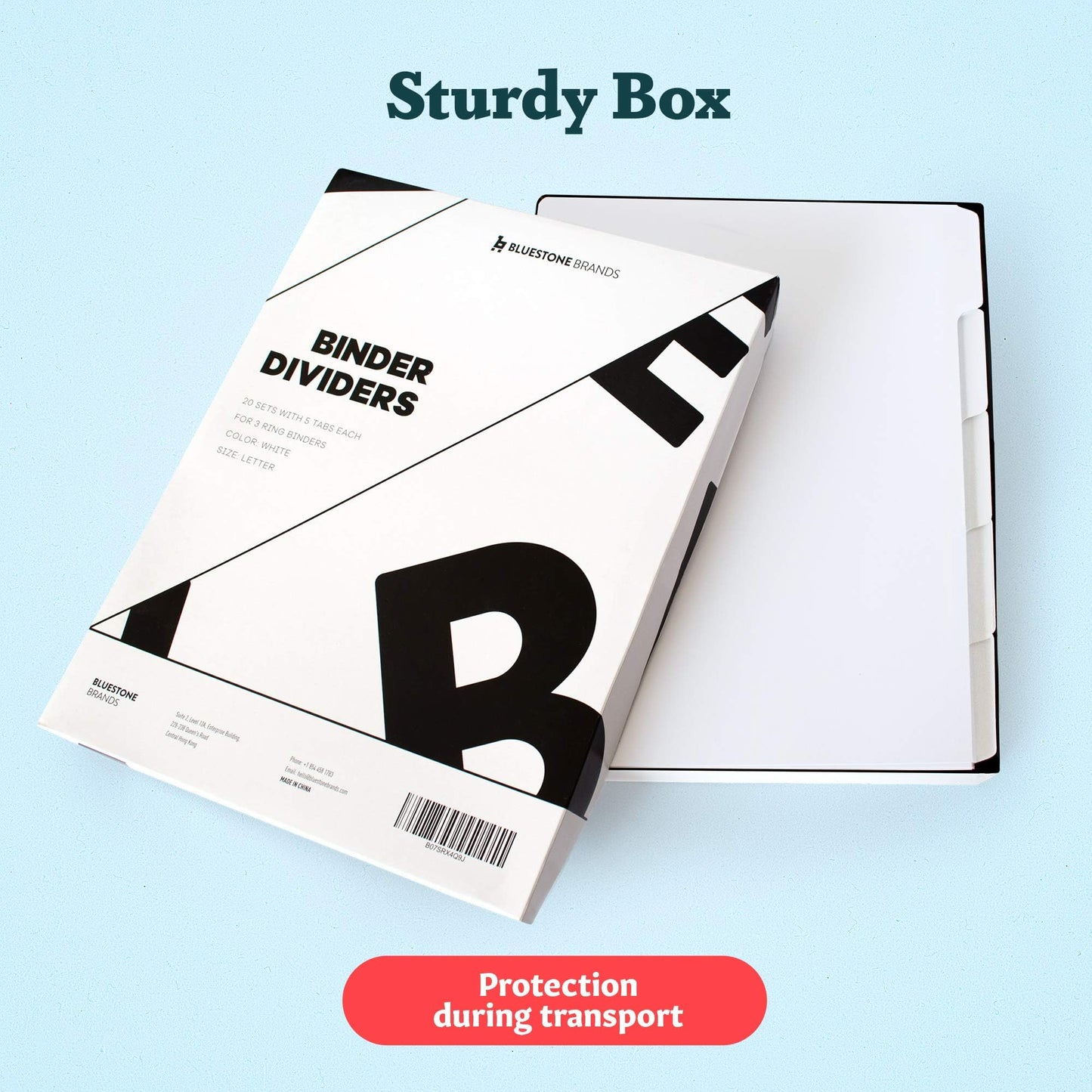 Binder Dividers with Tabs - (Set of 20) x 5 Tab Dividers for 3 Ring Binders, White, Reinforced Edge - Ideal for Keeping Your Documents Neat and Professional