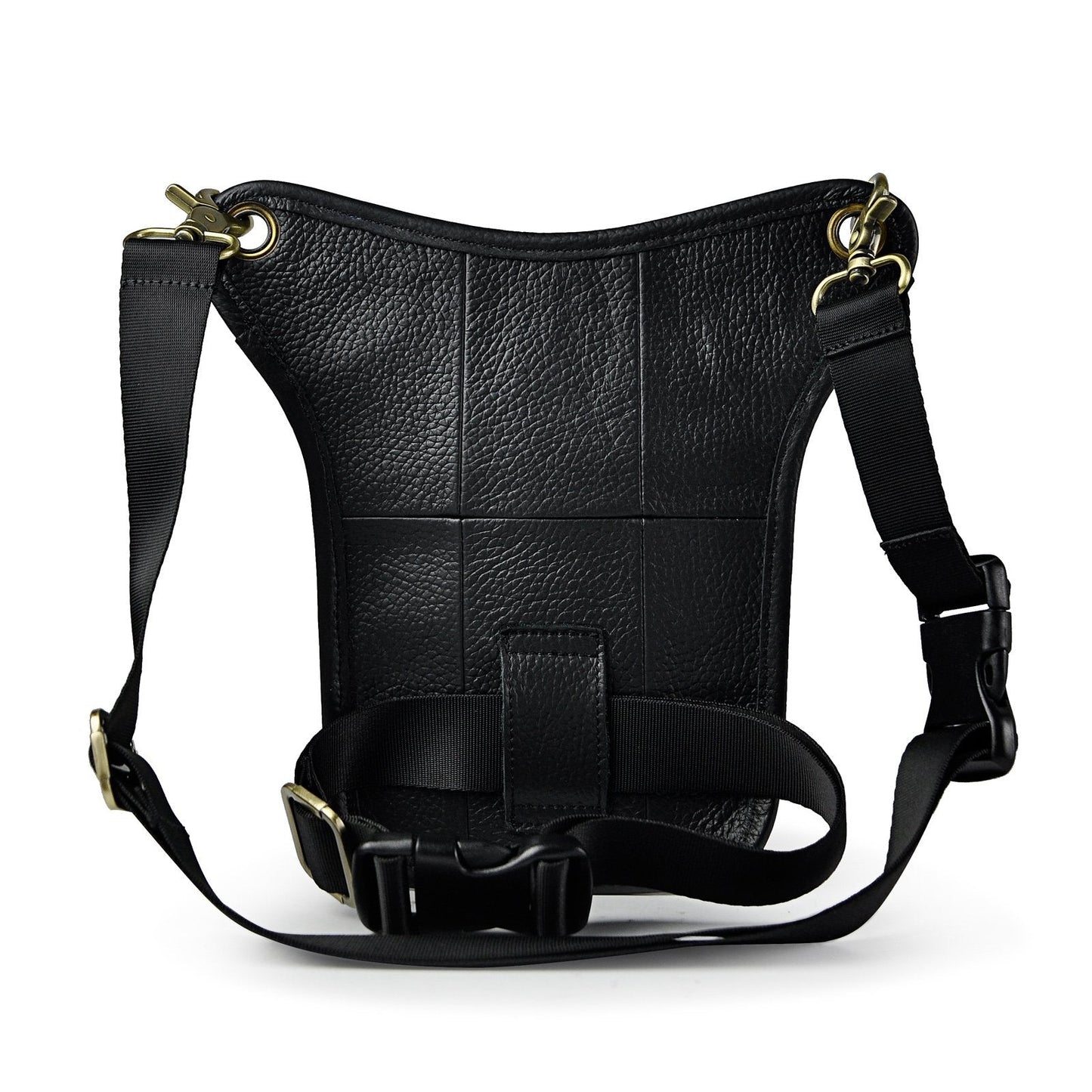 Le'aokuu Mens Genuine Leather Outdoor Sporting Hicking Waist Hip Pack Messenger Shoulder Drop Leg Thigh Bag Pouches For Women (211-5 01 Black)