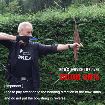 Royal X8 Traditional Wooden Hunting Bow - 60-Inch Handmade Longbow Kit for Adults | Right-Handed