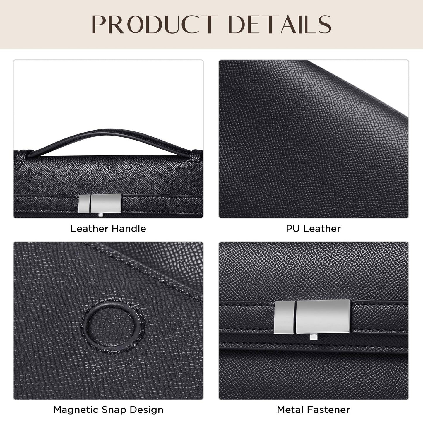 CHUNLI PU Leather Clutch Purses for Women, Trendy Ladies Top Handle Bag for Evening Work Business Daily Use