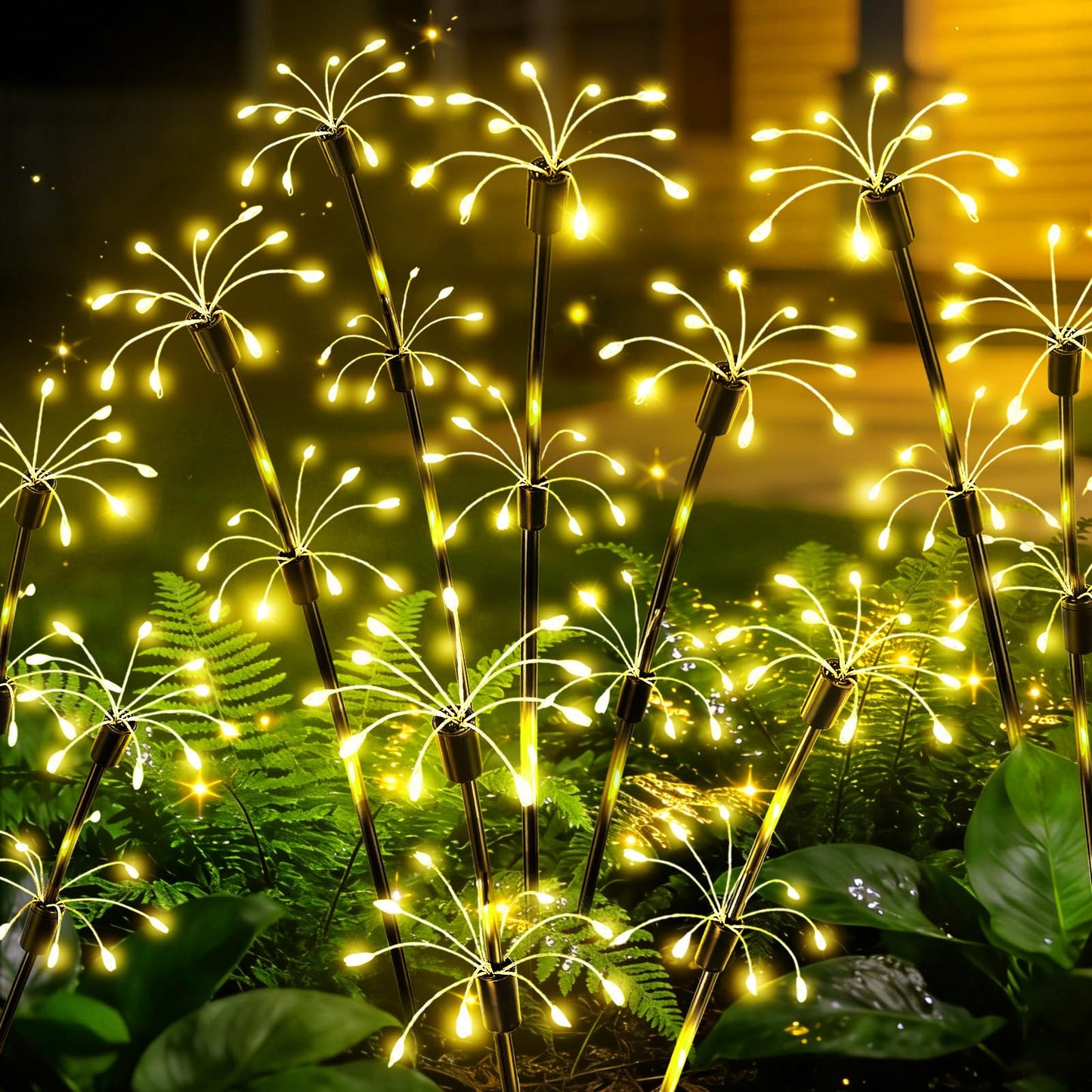 Solar Garden Lights Outdoor, 6 Pack 2-Layer Swaying Firework Lights, Waterproof Starburst Fairy Light Garden Decor for Yard Patio Pathway Lawn, Gardening Gifts for Women Mom Grandma Mother's Day