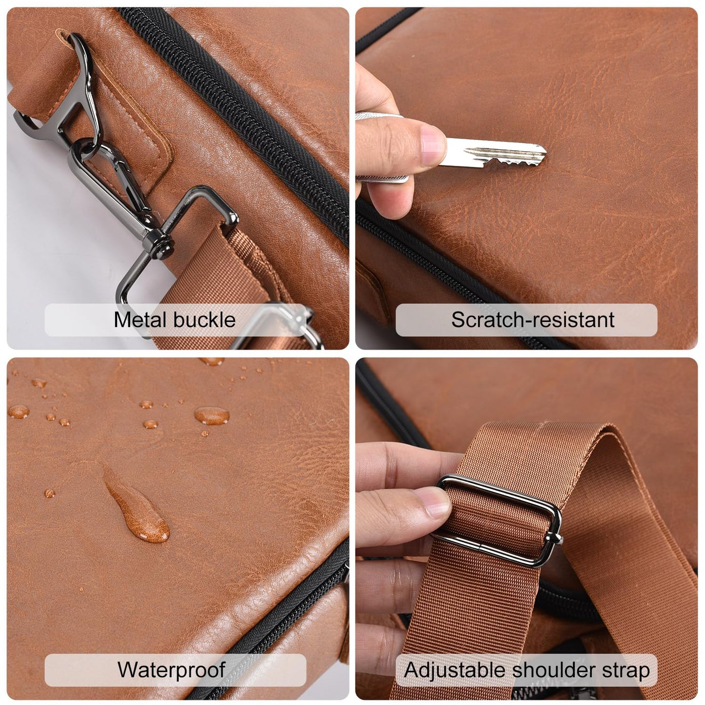 Leather Crossbody Bags for Men and Women, Cross body Purse Shoulder Sling Travel Messenger Bag Handbags Compatible with 11 inch iPad Pro Air 11 w/Magic Keyboard