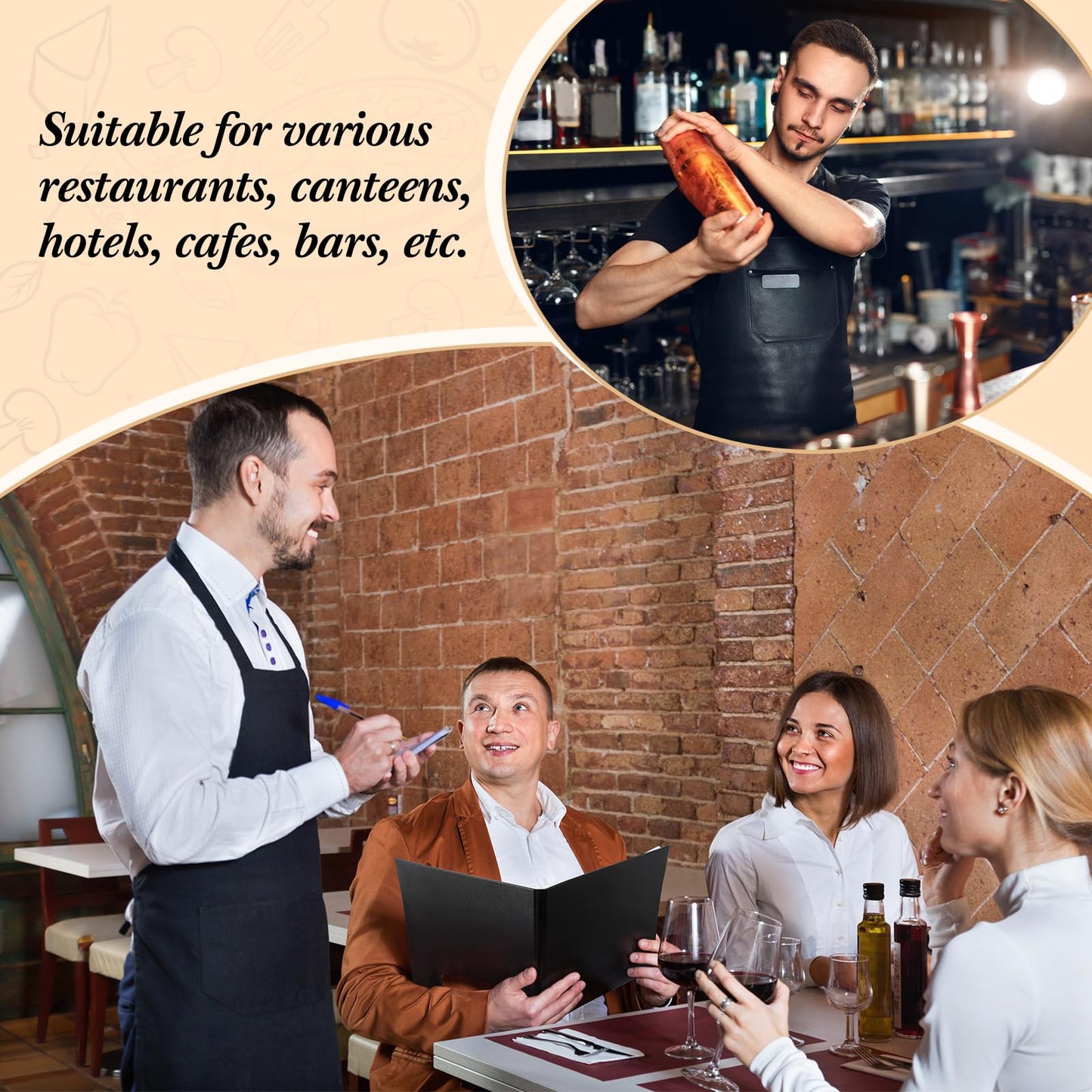 Skyygemm 24 Pcs Leather Menu Covers Holders for 8.5 x 11 Inches, Waterproof Double View Leather Dinner Menu Holder Covers for Restaurant, Hotel, Bar