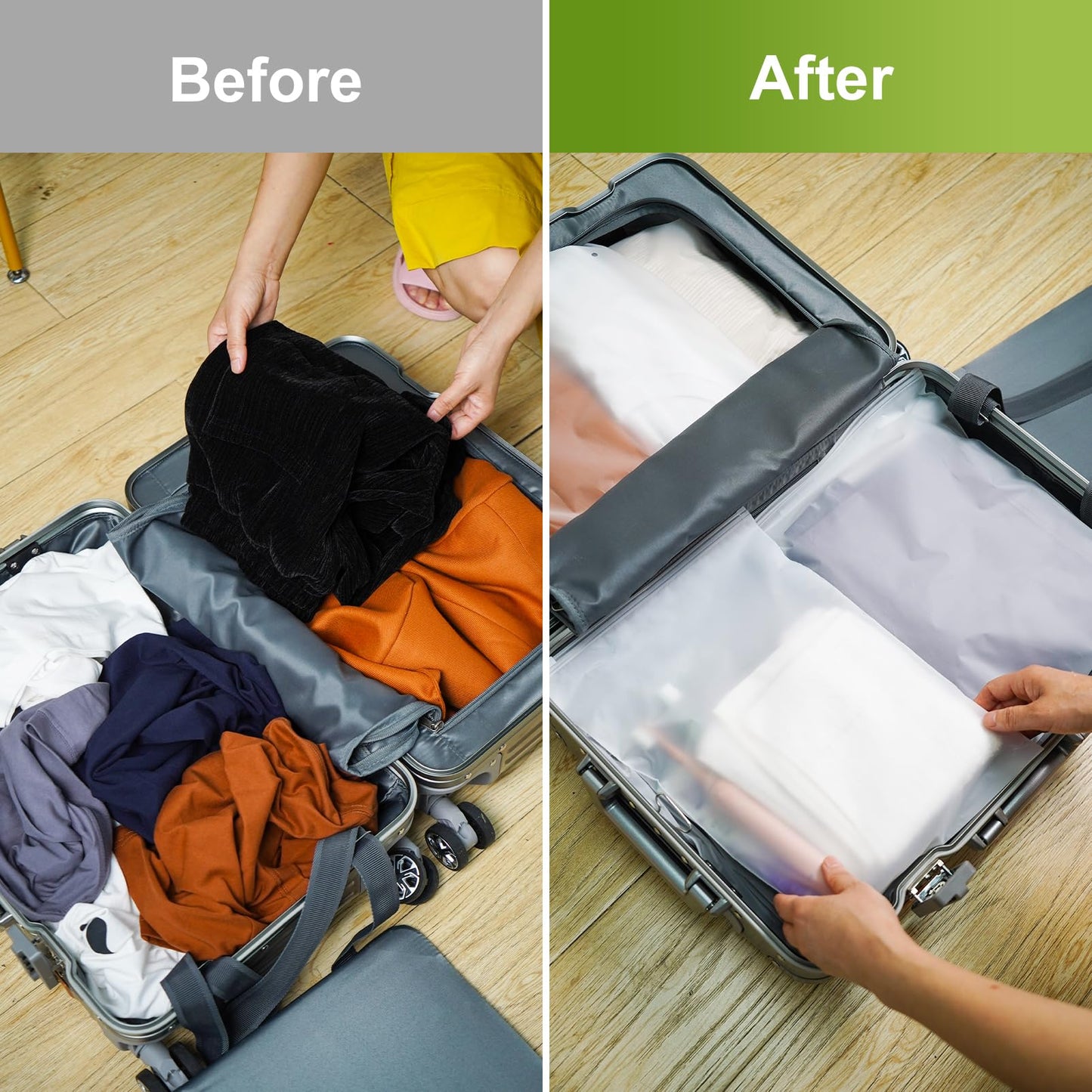 Dllxumm Frosted Zipper Plastic Bags for Clothes, 50 Pcs 12x16 Inch Reclosable Zip Slider Bags for Packaging T-Shirt, Pants, Document, Sweaters & Shipping, 3 Mil with Vent Holes