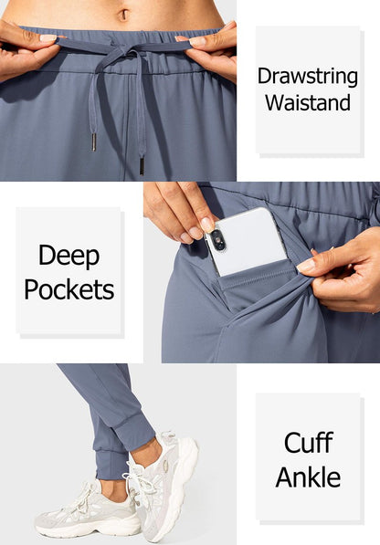 SANTINY Women's Joggers Pants Pockets Drawstring Running Sweatpants for Women Lounge Workout Jogging(Dusty Blue_XXL)