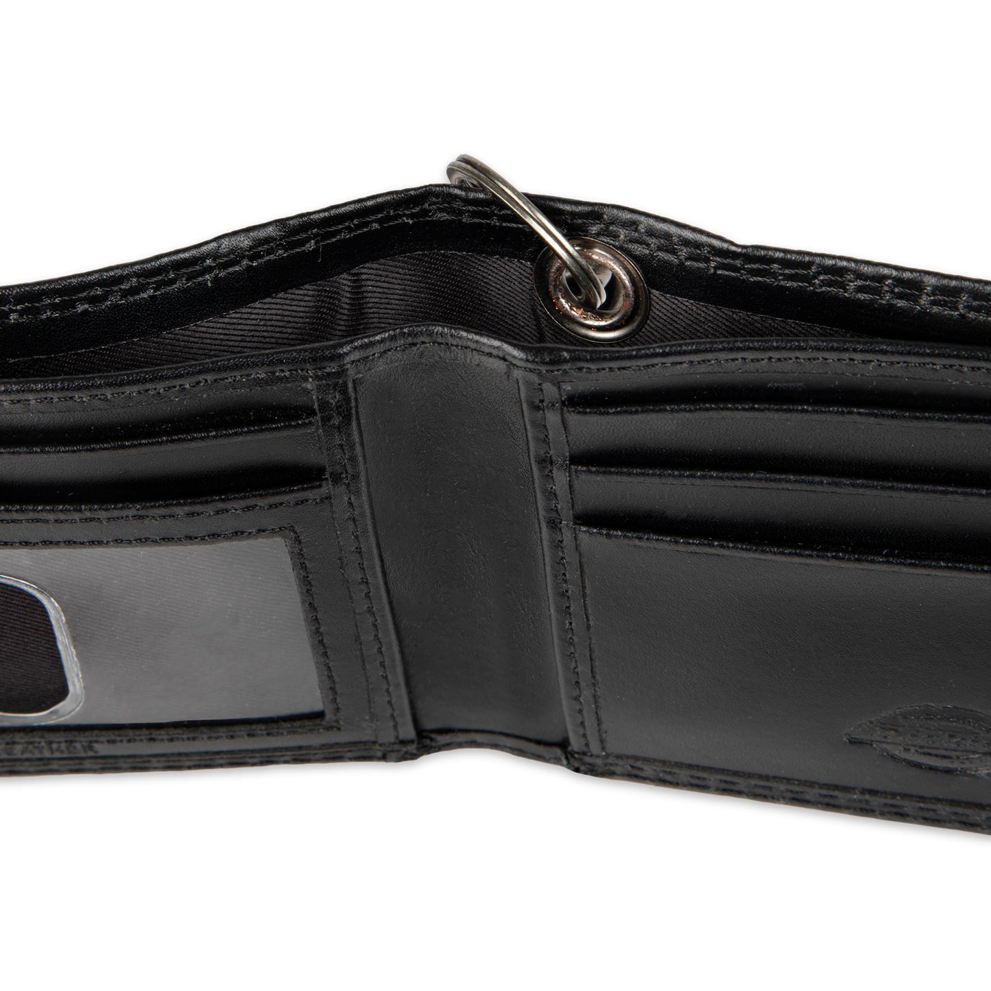 Dickies Mens RFID Everyday Leather Bifold Chain Wallet Black