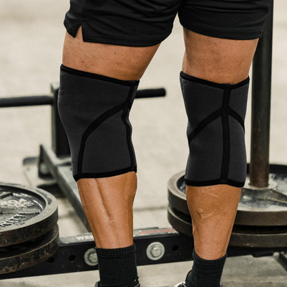 Knee Sleeves for Weightlifting & Powerlifting (7mm Pair) For Men & Women - Knee Wraps for Weight Lifting, Squats, Fitness, Gym Workout, Crossfit - IPF Approved Knee Compression Sleeve Support