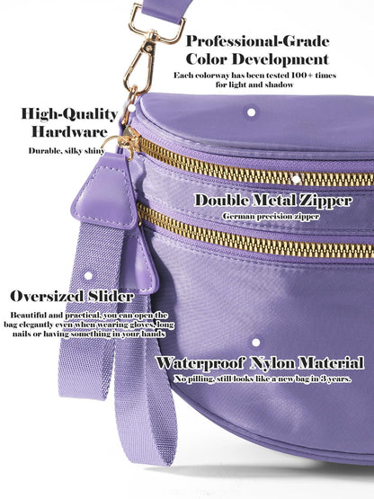 Pure Colour Crossbody Bag Bum Bag for Women,Spacious Purse Fanny Packs Belt Bag,Oversized Bum Bag (Colour Bum Bag-Beige)