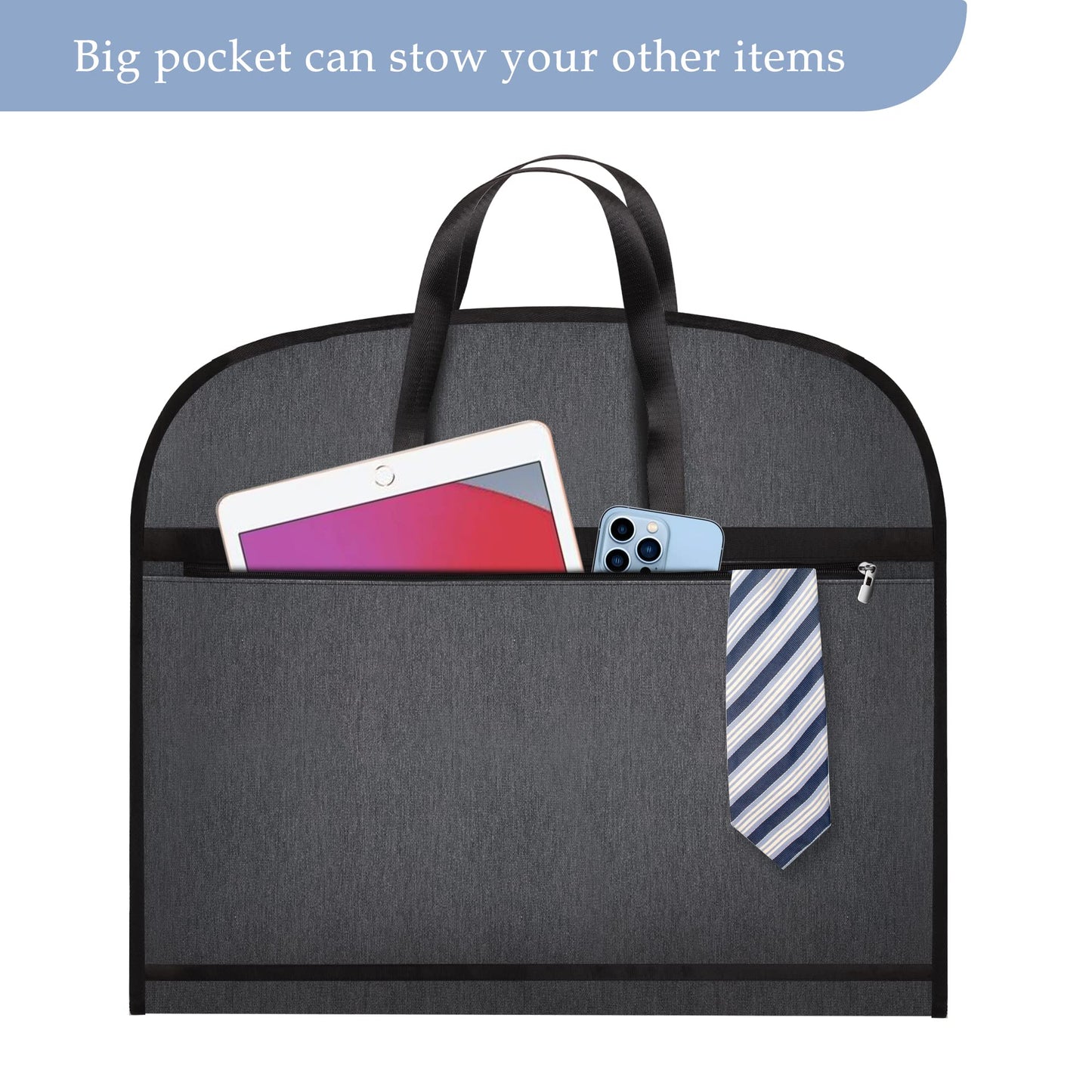 Limoomil Heavy Duty Waterproof Garment Bag for Travel, Tear Resistance Suit Bag for Men Travel for Suits, Tuxedos, Coats, Uniform. 42 inch, Darkgrey, 2 Pack.…
