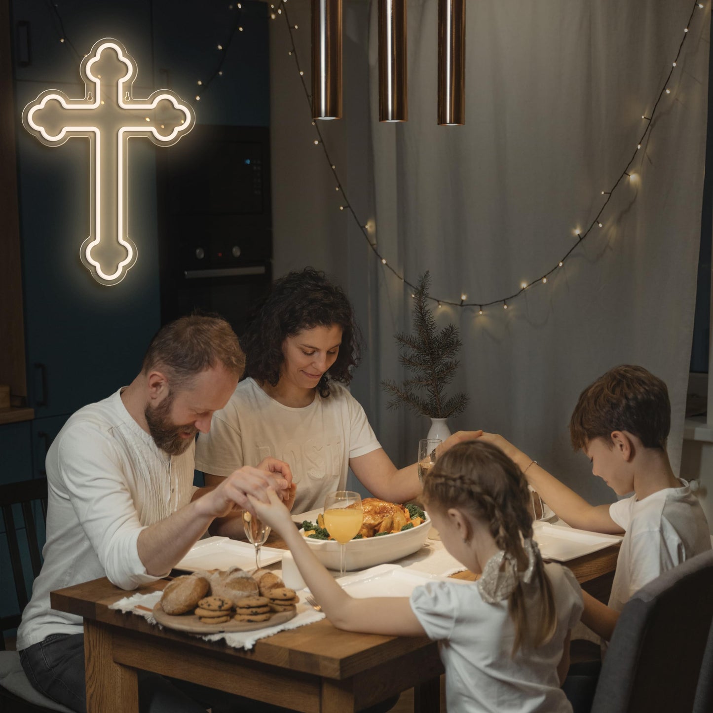 Jesus Cross Neon Signs,Cross Neon Sign Wall Lights Art Lamp Hanging for Home Room Bedroom Christian Wedding Party Wall Decor Christmas New Year Birthday Party Signs