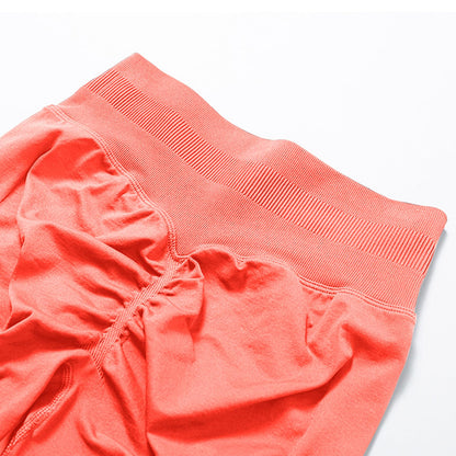 SENBAN Gym Leggings for Women: High Waisted Tummy Control Pants - Seamless Scrunch Butt Athletic Workout Leggings Coral Pink M