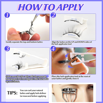 Magnetic Eyelashes with Applicator Reusable Magnetic Lashes without Eyeliner Natural Anime No Glue Needed Magnetic Lashes Manga Magnetic Eyelashes Kit by ALICE