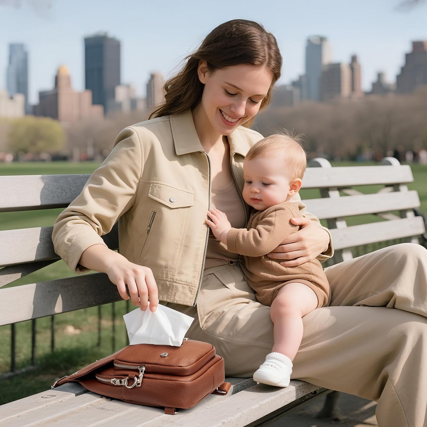 befen Genuine Leather Sling Bag for Women Anti Theft Crossbody Bag RFID Blocking Sling Crossbody Bag for Travel with Card Slots and Adjuatable Wipe Strap Soft Small Crossbody Purse for Daily Brown