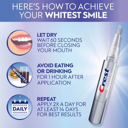 Crest 3DWhite Teeth Whitening Pen, Easy-to-Use, Conveniently Erases Surface Stains, Teeth Whitening Products