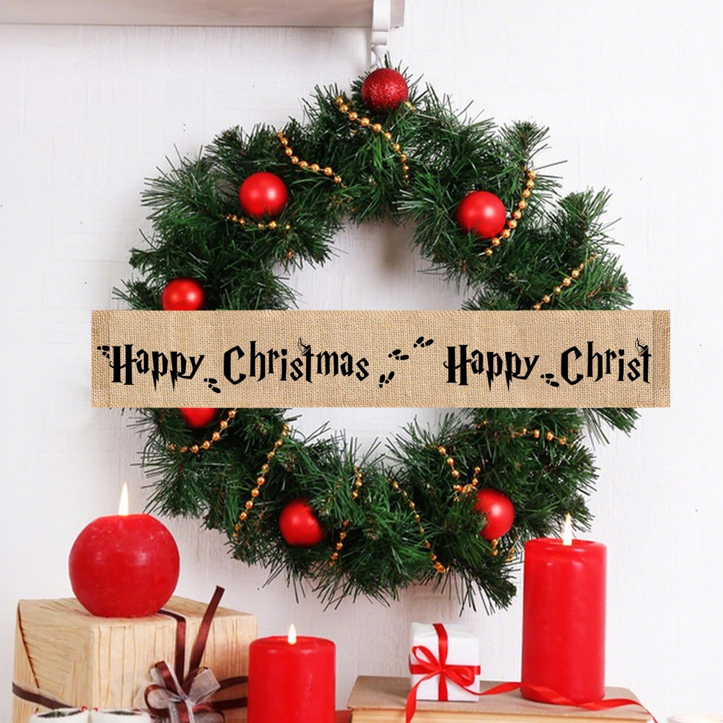 Mizelu 2 Pcs 62''x 4'' Christmas Tree Burlap Ribbon Garland, Wizard Burlap Ribbon Tree Decoration, Xmas Rustic Burlaps Ribbon Decor for Christmas Winding Hanging Home DIY Craft