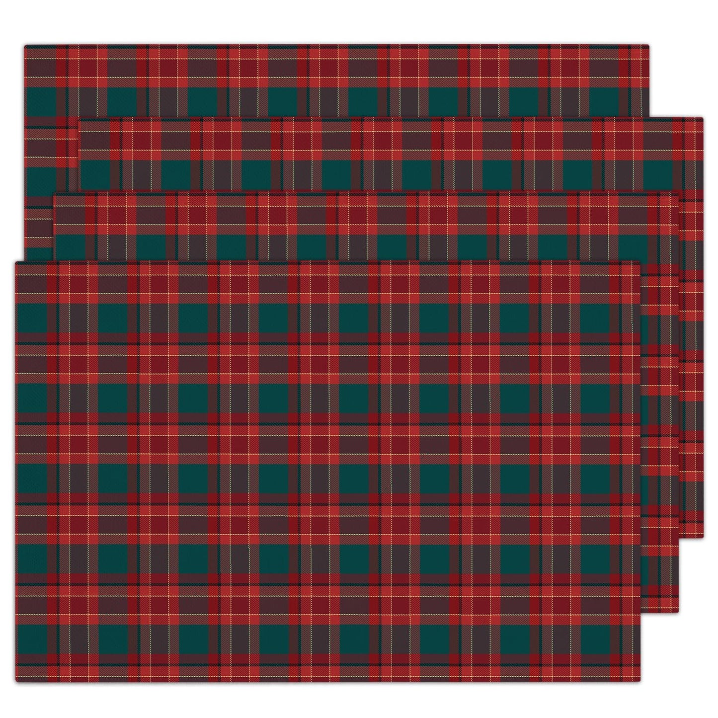 Red Plaid Christmas Placemats Set of 4 Winter Gifts for Christmas Women Rustic Holiday Placemats Decor for Xmas Party Outdoor Home Kitchen Dining Recyclable Table Mats 12x18 inch - DH730